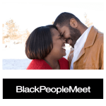 a mature African American couple meeting for a kiss